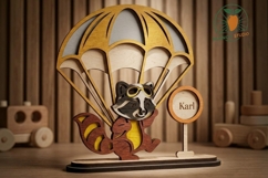 3D Parachute Badger Laser Cut File Product Image 2
