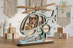 3D Layered Wood Helicopter Fox SVG File Product Image 2