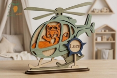 3D Layered Wood Helicopter Fox SVG File Product Image 3