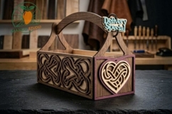 Beautiful Celtic Heart Wooden Basket Laser Cut Plan 3mm Product Image 2