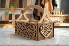 Beautiful Celtic Heart Wooden Basket Laser Cut Plan 3mm Product Image 3