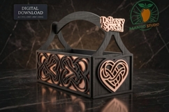 Beautiful Celtic Heart Wooden Basket Laser Cut Plan 3mm Product Image 1