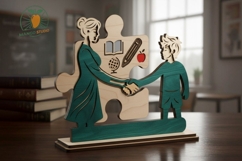 3D Teacher Puzzle Laser Cut File SVG Product Image 3