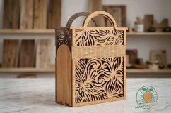 Elegant Floral Wooden Handbag Laser Cut Plan Product Image 3