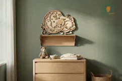 3D Bear & Moon Nursery Wood Shelf Product Image 2