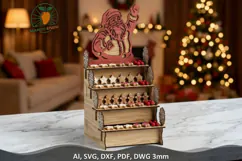 3D Christmas Santa Display Stand SVG 3mm Product Image 1