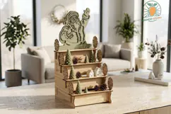3D Christmas Santa Display Stand SVG 3mm Product Image 2