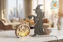 3D Halloween Witch Pumpkin SVG 3mm Product Image 2