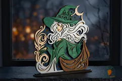 3D Layered Witch Halloween Laser Cut File Product Image 2