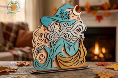 3D Layered Witch Halloween Laser Cut File Product Image 3
