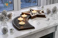 3D Christmas Advent Star Tealight Holder Product Image 2