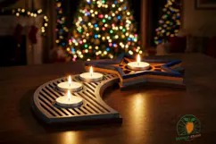 3D Christmas Advent Star Tealight Holder Product Image 3