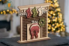 Funny Santa Stuck in Fireplace 3D Stand Product Image 2