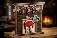 Funny Santa Stuck in Fireplace 3D Stand Product Image 3