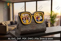 Glasses Multi Photo Frame SVG Stand Product Image 1