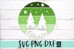 Retro Circle Camping Design | Tree SVG File Product Image 2