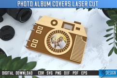 Photo Album Cover Laser Cut |Camera Shape|Wooden Photo Album Product Image 1