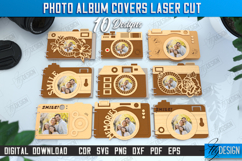 Photo Album Covers Laser Cut Bundle, Travel Photo Album SVG Product Image 1