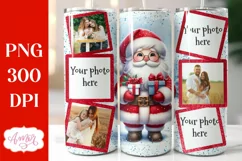 Photo Christmas tumbler wrap for sublimation, Santa tumbler Product Image 1
