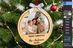 Wooden Christmas Photo Frame Ornament Laser Cut | Holidays Product Image 1