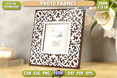 Photo Frames Laser Cut Bundle, Wooden Floral Picture Frames Product Image 3