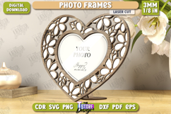Photo Frames Laser Cut Bundle, Wooden Floral Picture Frames Product Image 21