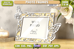 Photo Frames Laser Cut Bundle, Wooden Floral Picture Frames Product Image 5