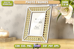 Photo Frames Laser Cut Bundle, Wooden Floral Picture Frames Product Image 7
