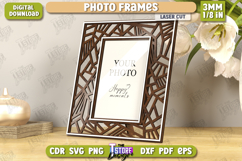 Photo Frames Laser Cut Bundle, Wooden Floral Picture Frames Product Image 9