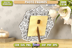 Photo Frames Laser Cut Bundle, Wooden Floral Picture Frames Product Image 16