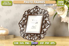 Photo Frames Laser Cut Bundle, Wooden Floral Picture Frames Product Image 15