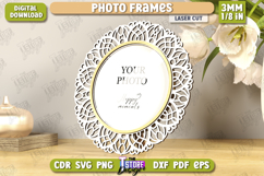 Photo Frames Laser Cut Bundle, Wooden Floral Picture Frames Product Image 17
