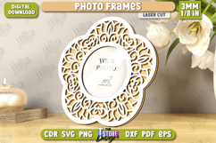 Photo Frames Laser Cut Bundle, Wooden Floral Picture Frames Product Image 19