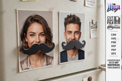 Funny Photo Magnet Laser Cut | Fridge Magnets | Mustache SVG Product Image 1