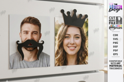 Photo Magnet Laser Cut | Fridge Magnets | Mustache and Crown Product Image 1