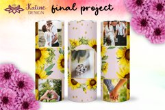 Photo Tumbler Wrap Sunflower Floral Sublimation Design 20 Oz