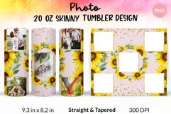 Photo Tumbler Wrap Sunflower Floral Sublimation Design 20 Oz