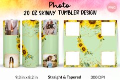 Photo Tumbler Wrap Sunflower Floral Sublimation Design 20 Oz