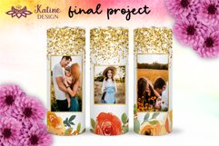 Photo Tumbler Wrap Watercolor Floral Sublimation Design 20Oz