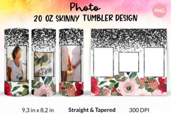 Photo Tumbler Wrap Watercolor Floral Sublimation Design 20Oz