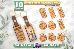 Photo Keychain Father&#039;s Day Laser Cut Bundle, Gift For Dad Product Image 1