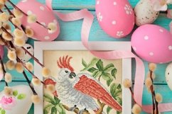 Vintage Cross Stitch White parrot 2 Product Image 2