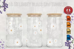 snowflake Flower SVG 16oz Libbey Glass Can Tumbler svg Product Image 1