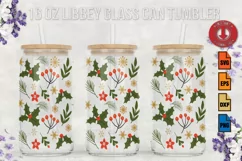 Christmas leaves and berries 16oz Libbey Glass Can Tumbler Product Image 1