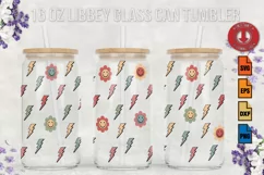 Flowers Retro SVG 16oz Libbey Glass Can Tumbler Product Image 1