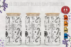 snowflake Flower SVG 16oz Libbey Glass Can Tumbler svg Product Image 1