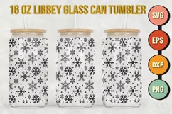 Snowflakes Christmas svg 16oz Libbey Glass Can Tumbler Product Image 1