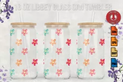 Flowers Retro SVG 16oz Libbey Glass Can Tumbler Product Image 1