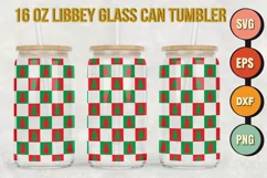 Christmas 16oz Libbey Glass Can Tumbler Product Image 1