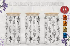 wildflower print libbey 16oz can glass Tumbler svg Product Image 1